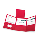 Pendaflex Oxford TriFold Pocket Folders, Letter Size, Red, Interior Business Card Holder, 20 Per Box (59811) 2