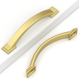 Coinkoly 10 Pack Brushed Gold Cabinet Pulls 4''(102mm) Hole Centers Hardware for Cabinets,Kitchen Cabinet Handles,Arch Cabinet H