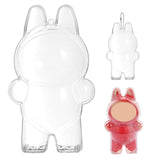 Protective Case Compatible with Labubu, Crystal-Clear Hard Display Box with Keychain & Dustproof Cover, Clear Display Case with 