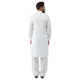 Sojanya (Since 1958 Men'S White Cotton Kurta Pathani Set Size M
