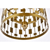 Living District Indoor Modern Home Decorative Bright Ceiling Levante 3 Lights Pendant In Brass