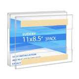Ludery Acrylic Sign Holder 8.5 x 11 Wall Mount,Sign Holder Clear Plastic Picture Frames with Double Sided Tape for Office, Home,