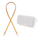 jiesinlov Genuine Vachetta Leather Thin Strap Replacement,Purse Shoulder Straps Crossbody for Handbag(Double Buckles-Width0.43in