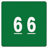 Smead 67426 Single Digit End Tab Labels Number 6 Green 250/Roll