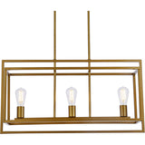 Living District Voir 3-Light Mid-Century Metal Pendant In Brass