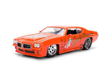 Jada Toys Bigtime Muscle 1:24 1971 Pontiac GTO Die-cast Car - Opening Doors, Hood, Trunk, Rubber Tires(Orange)