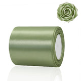 Sage Green Ribbon 4 Inch Wide - 25 Yards Dusty Sage Satin Ribbon for Ribbon Cutting Ceremony Grand Opening, Wedding Chair Sash, 