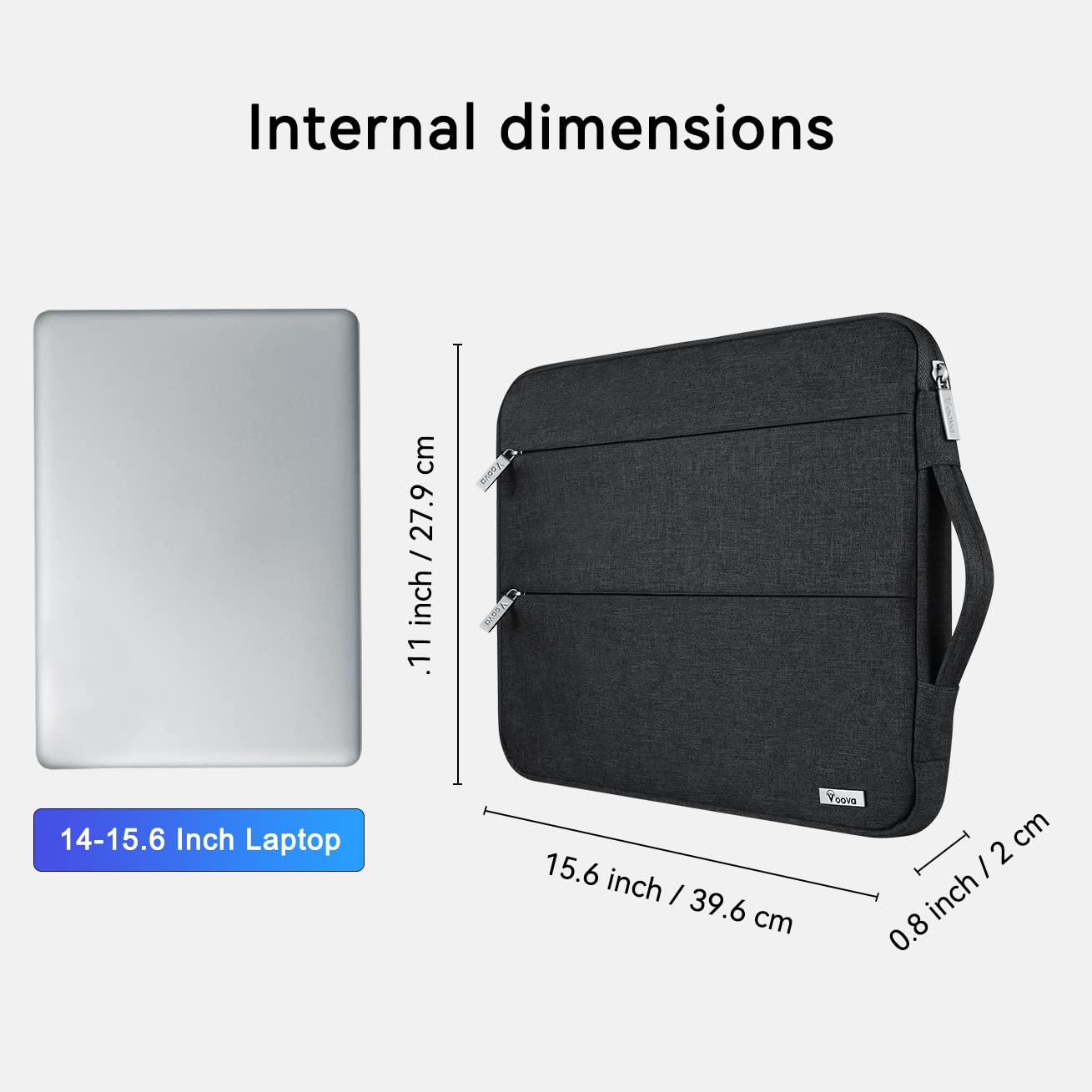 V Voova Laptop Sleeve Carrying Case 15.6 16 Inch, Slim Computer Cover Bag Compatible with MacBook Pro 15/16, Dell xps 15, 15-16
