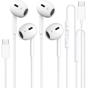 2 Pack-USB C Headphones Wired for iPhone 15, Type C Earphones with Microphone & Remote Noise Cancelling Earbuds for iPhone 15 Pr