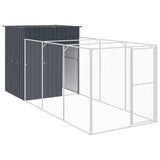 vidaXL Dog House, Dog Kennel for Outdoor Yard, Dog Crate with Run, Puppy Playpen Pet Cage House Pet Supply, Anthracite Galvanise