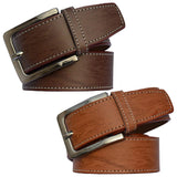 Sunshopping MenS Synthetic Leather Brown And Tan Needle Pin Point Buckle Belts Combo (PoloBrTan001) (32)