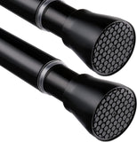 2 Pack Black Shower Curtain Rod 45 to 77 Inch,Shower Rods for Bathroom,Spring Tension Curtain Rod No Drilling for Windows Doors 