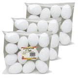 Styrofoam 2 Eggs, White 12 Per Pack, 3 Packs