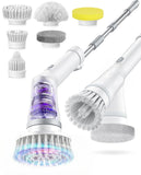 Lichffy 6-in-1 Electric Spin Scrubber, Cordless Power Scrubber with 47.2 Long Extendable Handle, IPX7 Waterproof 2-Speed Cleanin