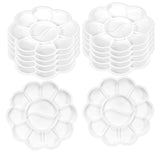 PATIKIL 12Pcs Paint Tray Palette, 5.9/15cm Painting Palette Plastic Palette Flower Shape for Watercolor Gouache Painting Art Cr