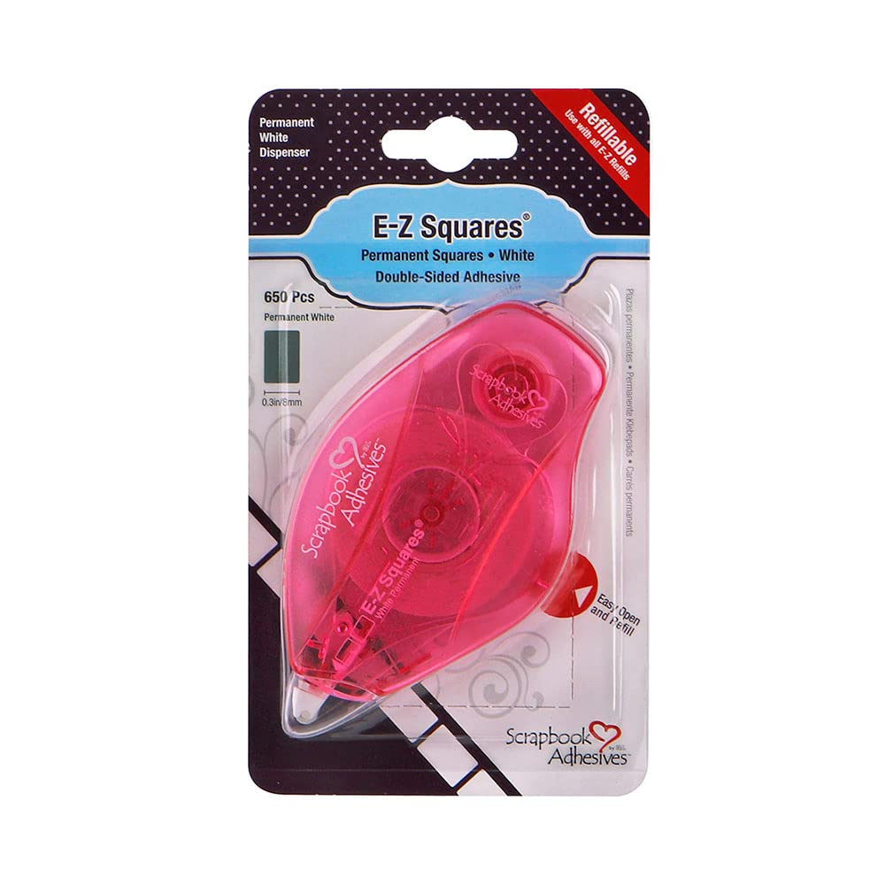 Scrapbook Adhesives by 3L E-Z Squares Permanent Refillable Runner Dispenser, 49 Feet
