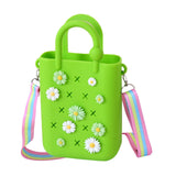 Snappsy Beach Hole Bag Versatile Handbag For Women For Travel Birthday Gift Holidays Green Daisy