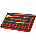 VEVOR Insulated Socket Set, 16-Piece Insulated Wrench Tool Set, 1000V Insulated Socket Tool, with Insulated Sockets, Insulated T