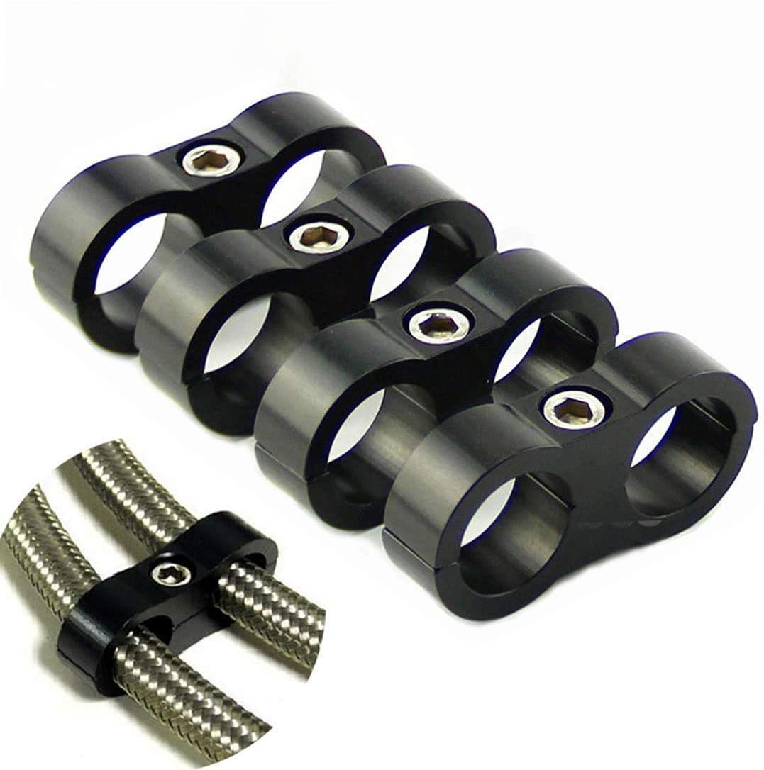 -6AN Hose Separator clamp - Fuel line Mounting clamps,Aluminum Hose Fitting Adapter, great for 38 Fuel Hose, Oil Line, Brake Lin