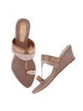 Shoetopia Women'S Slip-On Sandal,Rose-gold,8,B0DCSNGNXC