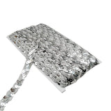Yalulu 10 Meters Gleaming Ribbon Spangle Flat Sequins Paillette Ribbon DIY Sewing Trim Bridal Wedding Applique (Silver)