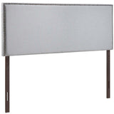 CasaFoyer Region Linen Fabric Upholstered Full Headboard | Spacious & Elegant Design | Nailhead Trim | Modern Decor | Fits Most Full Beds