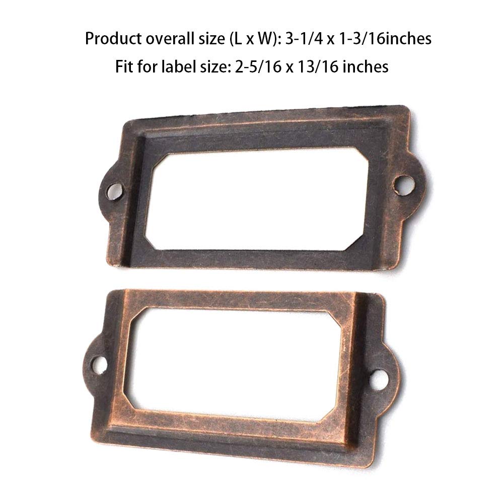 10pcs 83 x 30mm Bronze Color Metal Office File Cabinet Shelves Drawer Name Card Label Holder Frames with Screws