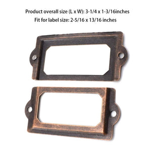 10pcs 83 x 30mm Bronze Color Metal Office File Cabinet Shelves Drawer Name Card Label Holder Frames with Screws