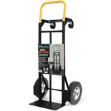 Simpli-Magic 2 in 1 Convertible Hand Truck and Dolly, 800LBS - Heavy-Duty Moving Dolly Cart with 10 Flat Free Rubber Wheels & Ha