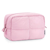 Narwey Puffy Makeup Bag for Travel Women Girl, Quilted Makeup Bag Cosmetic Bag, Cute Puffer Make Up Organizer Bags, Travel Toile