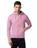 Fyltr Men'S Casual Zip-Up Hoodie With Drawstring Detail - Utility Pockets | Full Zipper | Casual Winterwear For Men Peony Pink,Peony Pink,Peony Pink,L