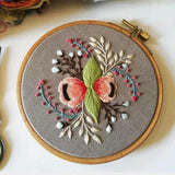 Ecomistiq Stamped Embroidery Kit With Flower Pattern, PrePrinted Cloth & Hoop 15Cm Diy Needlework Crafts|Kits|Embroidery|Needle