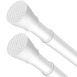 Shower Curtain Rod White Tension Rod 45 to 77 Inch 2PCS Spring Curtain Rod Shower rod Non Slip shower curtain rod 1pcs for Windo