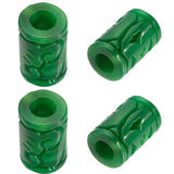 PONABEADIY 1 Box 5MM Natural Myanmar Burmese Jade Green Stone Beads with Large Hole European Column Tube Shape Gemstone Charm Sp