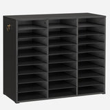 HOOBRO Literature Organizer, 27 Compartments Wooden Mail Organizer, Countertop Literature Sorter with Adjustable Shelves for Hom