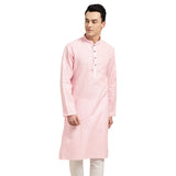 Sojanya (Since 1958 Men'S Cotton Linen Pink Checked Only Long Kurta Size: 38