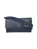Tommy Hilfiger Solid Blue Polyurethane Sling Bag