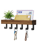 Key Holder Wall Mount Adhesive Magnetic - Hanging Key Hooks with Mail Organizer Tray for Wallet House Accessories - Keys Hanger 