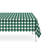 LIKAJON 2 Pack Dark Green and White Checkered Tablecloth, Plastic Table Cloths for Parties Disposable, 54x108 in Waterproof Rect