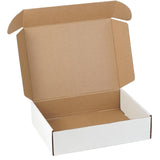 12x9x3 Shipping Boxes Set of 1, White Corrugated Cardboard Box Literature Mailer