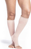 SIGVARIS Womens Style Sheer 780 Open Toe CalfHigh Socks 2030mmHg Warm Sand Large Long