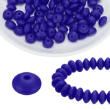 HARFINGTON 100Pcs Silicone Beads 12mm Lentil Rubber Focal Beads Bulk for Pens Keychain Bracelet Necklace DIY Crafts Making, Navy