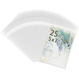 Frametory, 25 Pack 5 1/4 x 7 1/8 Acid-Free Clear Plastic Bags, Self Seal Crystal Photo Sleeves for 5X7 Art Prints, Pictures & Fr