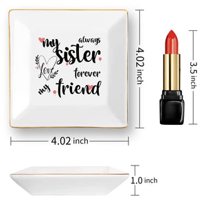 Sisters Gifts from Sister in Law Happy Birthday Gift for Women Funny Big Brother Little Ceramic Small Jewelry Dish Unique Trinke