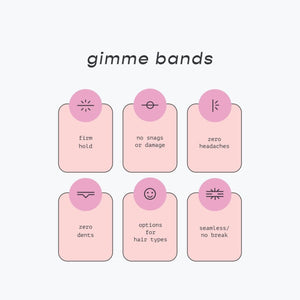 Gimme Beauty - Fine Hair Ties - Black Onyx - Seamless, No Break Microfiber Elastic Hair Ties - Firm Yet Gentle Hair Accessories
