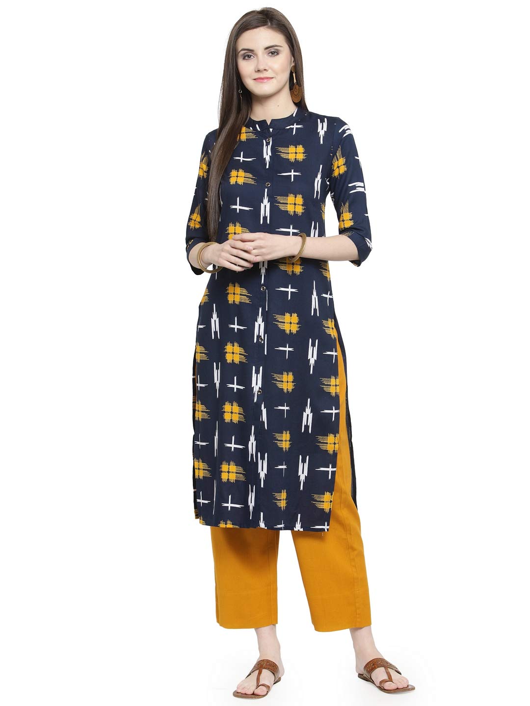 Gosriki Women'S Rayon Kurta (Kur190024-S_Small_Blue),blue,,B07QHQPBGN