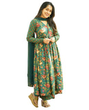 Gosriki Women'S Rayon Blend Anarkali Printed Kurta With Pant & Dupatta (Manjul Green-Gs_Xxl_Green_Xx-Large),Green,2,B0DK9N1QZF