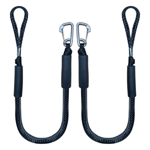 Bungee Dock Line Mooring Rope for Docking with Stainless Steel Clip Accessories for Boats PWC, Built in Snubber, Kayak, Watercra