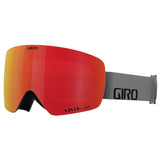 Giro Contour Ski Goggles - Snowboard Goggles for Men & Women - Grey Wordmark Strap with VIVID Ember/VIVID Infrared Lenses