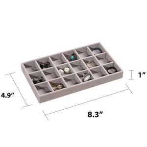 Frebeauty Jewelry Organizer Tray,Stackable Velvet Jewelry Trays,Drawer Inserts Earring Organizer For Women Jewelry Storage Displ